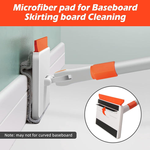 Pack 2 QAE011 QAE014 Qaestfy of Microfiber Pad Refill Compatible with Wall and Baseboard Cleaner Tool with Long Handle