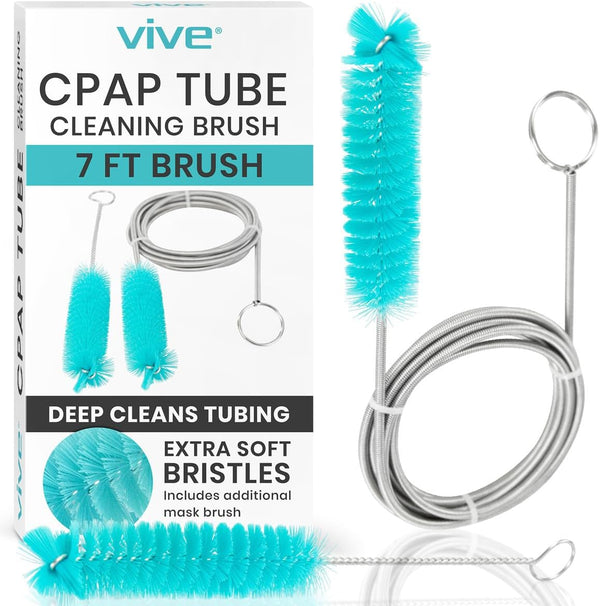 Vive CPAP Tube Cleaning Brush, Stainless Steel Cleaner for Mask and Pipe, Portable and Flexible for Standard Tubing