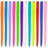 YaFex 12 Pcs 22 Inch Clip in Hair Extensions, Rainbow Colored Party Highlights Long Straight Synthetic Hairpieces for