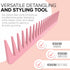 Pink Carbon Wide Tooth Comb for Curly and Straight Hair (7 inch) - Professional Detangling Comb for Styling