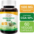 Green Coffee Bean Extract - Natural Antioxidant, High Potency 1600mg Equivalent, Vegan-Friendly Dietary Supplement (60