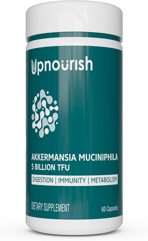 Akkermansia Muciniphila Probiotics | 5 Billion TFU for Digestive Health | Prebiotics & Probiotics for Women & Men | 60