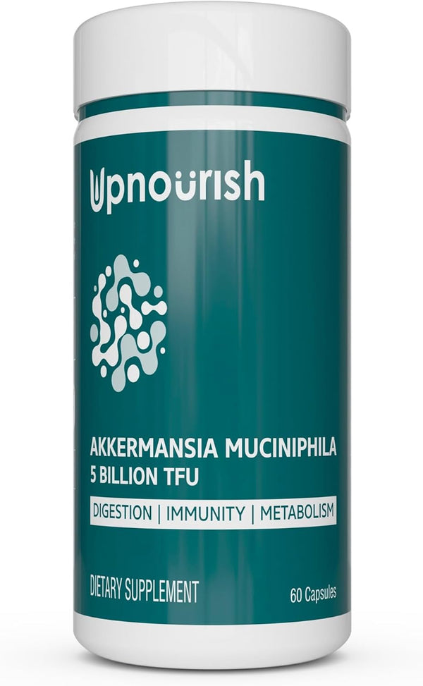 Akkermansia Muciniphila Probiotics | 5 Billion TFU for Digestive Health | Prebiotics & Probiotics for Women & Men | 60
