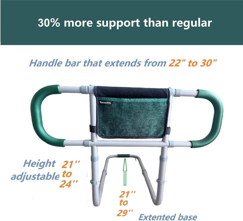 TerseFit 350lbs Extended Bed Cane for Seniors Bed Assist Rails; Safety Bed Rails for Elderly Adults; Bedside Stand