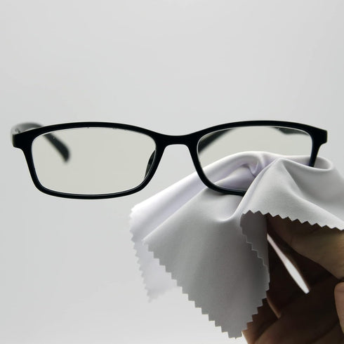 Eyeglasses Cleaning Cloths Bulk (5.5"x5.5", White, 100 pcs) for Lenses, Screens, Cameras, Delicate Surfaces