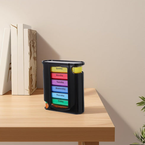 Ipetboom Day Pill Organizer with Compartments Per Day Compact Medicine Storage Case for Daily Vitamins and Supplements