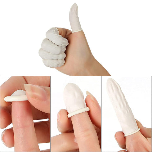 BTYMS 400 Count Latex Finger Cots - Medium Disposable Finger Rubber Tips Protector for Anti-Static Use