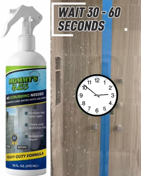 Mommy's Glass 2 1 16 oz in Hard Water Spot Remover and Repellent Spray, Heavy-Duty Formula, No Scrubbing Needed, fl