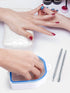 Nail Soaking Bowl, 2PCS Soak Off Gel Polish Dip Powder Remover Manicure Bowl with Triangle Cuticle Peeler and Stainless Steel Cuticle Pusher Nail Art Tool (Blue-4PCS Set)
