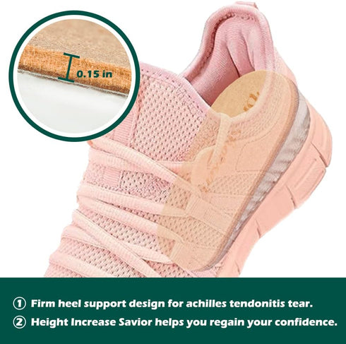 Height Increase Insoles for Men and Women, Wool Felt Gel Heel Cushion Inserts for Pain Relief, Small, Apricot