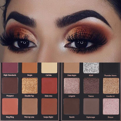 Prism Makeup Matte Eyeshadow Palette Pro, 18 Colors Pigmented Shimmer Glitter, Long Lasting Waterproof (01# Seductress)