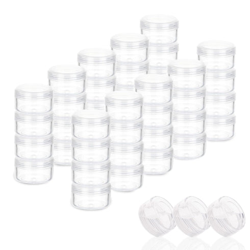 ZEJIA 5 Gram Sample Containers with Lids, Mini Makeup Containers, 50 Count Empty Plastic Travel Cosmetic Containers