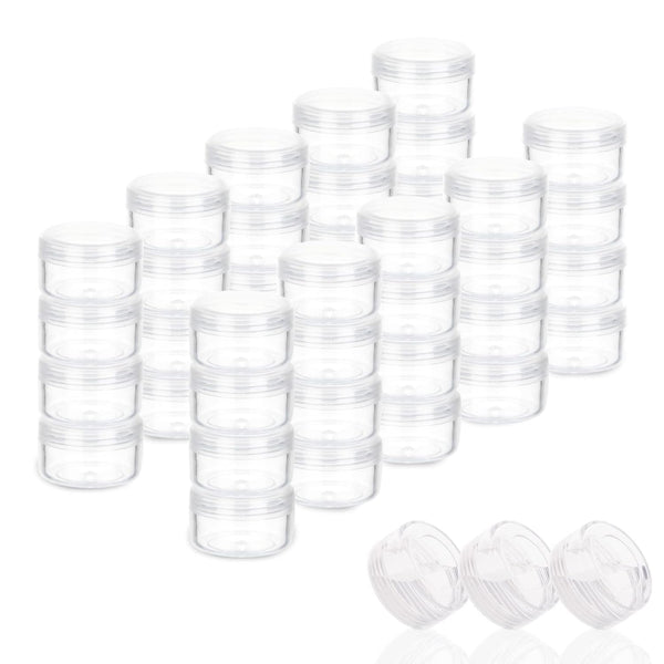 ZEJIA 5 Gram Sample Containers with Lids, Mini Makeup Containers, 50 Count Empty Plastic Travel Cosmetic Containers