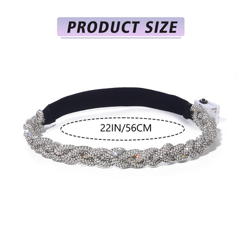 JEAIRTS Light Up Headbands, Glowing Led Rhinestone Headpiece, Sparkly Crystal Hair Band for Women