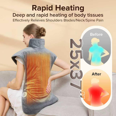 XIAOTONG 25"x37" 5 Mothers Day Gifts & Birthday Gifts for Wife Women Men Mom, Electric Weighted Pad for Neck Back