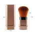 Retractable Kabuki Makeup Brushes Set - Foundation, Powder, Blush, Bronzer, Face Blender Brush with Cover - Golden