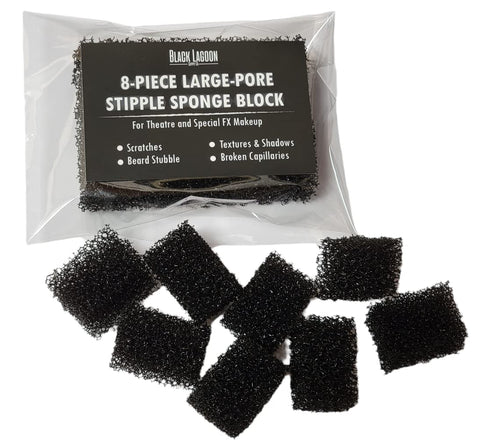 Stipple Sponge LARGE PORE 8 Piece Die Cut Block for Special Effects Makeup, Theater Halloween MUST HAVE