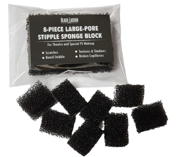 Stipple Sponge LARGE PORE 8 Piece Die Cut Block for Special Effects Makeup, Theater Halloween MUST HAVE