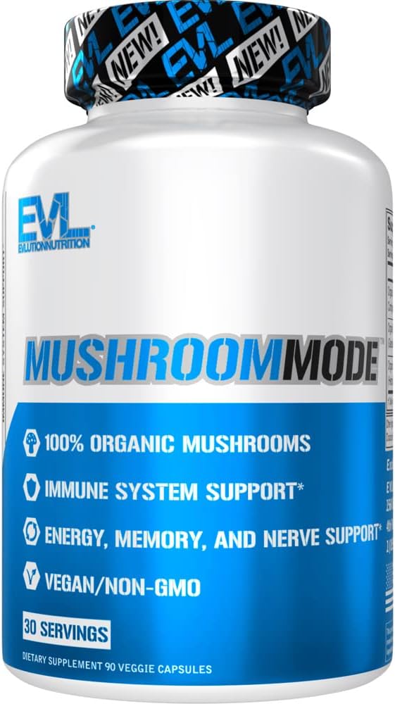 Vegan Organic Mushroom Supplement Capsules - Organic Lions Mane Mushroom Capsules with Cordyceps and Reishi Mushroom