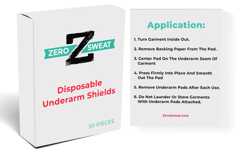 ZeroSweat Underarm Sweat Pads - Natural Disposable Absorbent Pads (50 Pads)