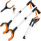 2-Pack Extra Long 32 Inch Grabber Reacher Tool, Foldable Pick Up Stick with Magnetic Grip, Trash Picker Tool (Orange)