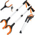 2-Pack Extra Long 32 Inch Grabber Reacher Tool, Foldable Pick Up Stick with Magnetic Grip, Trash Picker Tool (Orange)