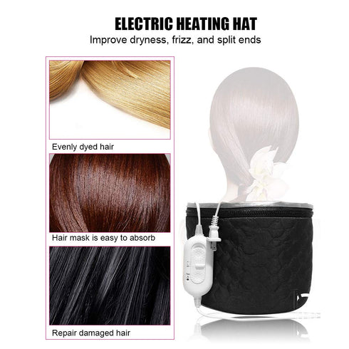 Dioche Hair Steamer, Deep Conditioning Heat Hat, Adjustable Hot Oil Treatment for Hair Care, US Plug 110V