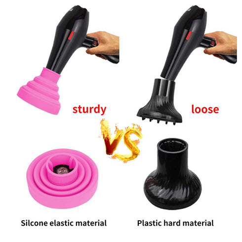 Universal Collapsible Hair Dryer Diffuser Attachment, Lightweight Foldable Tool for Most Blow Dryers - Pink