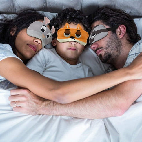 HYCLES Sleep Mask for Kids - Cute Cartoon Animal Eye Cover, 3 Pcs Blindfold for Travel, Game, Nap, Night Sleeping
