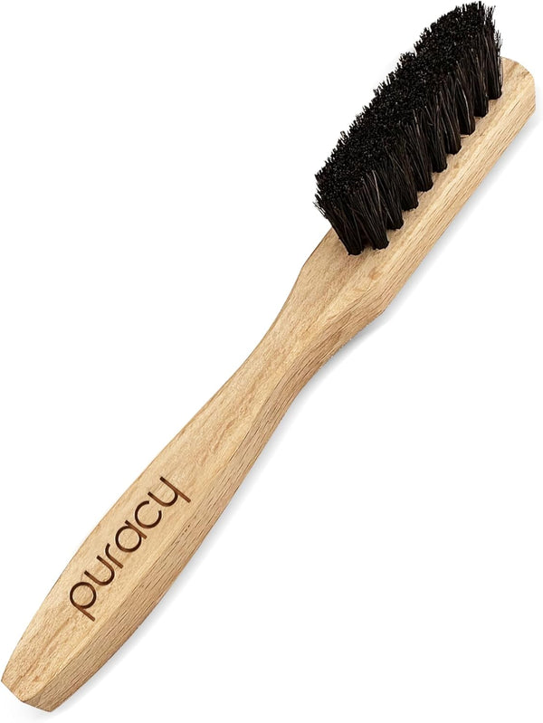 Puracy Laundry Stain Remover Brush for Tough, Deep, and Aged Clothing Stains, Genuine Horsehair Bristles