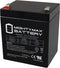 Mighty Max Battery ML5-12F2-12 Volt 5 AH, F2 Terminal, Rechargeable SLA AGM Battery