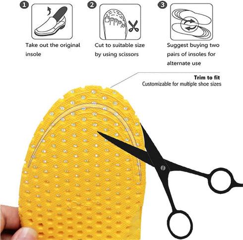 XINIFOOT 3 Pairs Comfortable Breathable Insoles, Cushioned Inserts for Running, Walking, Hiking, Women (US4-7)
