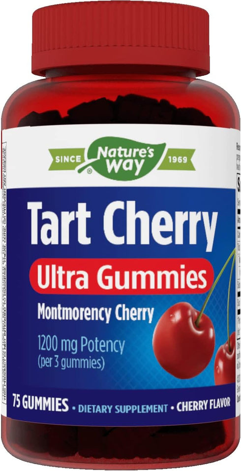 Nature's Way Tart Cherry Ultra Gummies - Antioxidant Support from Anthocyanins, 75 Count