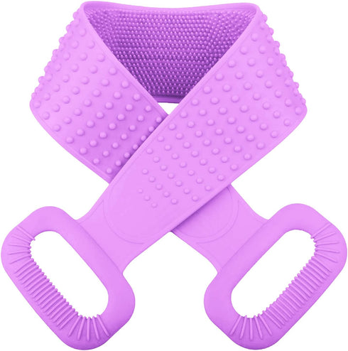 Inmorven Back Scrubber for Shower, Extra Long Silicone Exfoliating Body Brush with Handle for Men and Women (30
