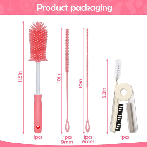 Set Mity rain Silicone Straw Cleaner Brush Includes Straw Cleaner for Stanley Cups, Long Brush and Cup Lid Wash, All