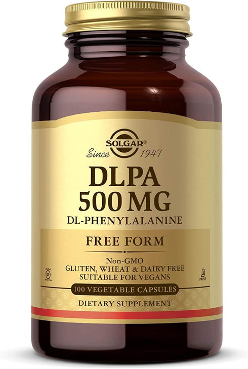 Solgar DLPA 500 mg, 100 Vegetable Capsules, Supports Central Nervous System, Vegan, Gluten Free