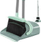 Broom and Dustpan Set with Long Handle, Dustpan Comb, Jade Green Broom and Dustpan Combo for Home