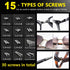 PTSLKHN Eye Glass Repairing Kit, Eyeglass Screwdriver with Screws, Small Precision Screwdriver, 15 Types Eyeglass Screws