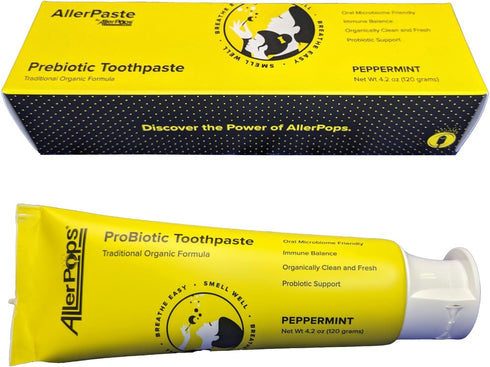 immunity 4.2 oz) AllerPaste Prebiotic Toothpaste support for oral probiotics, and lasting sinus health; traditional
