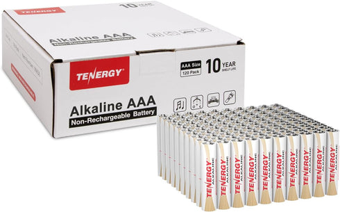 Tenergy 1.5V AAA Batteries, High Performance Alkaline AAA Non-Rechargeable Battery for Clocks, Remotes,
