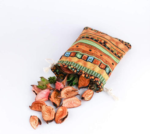 SumDirect 20Pcs 5×7 inches Egyptian Ethnic Style Linen Burlap Gift Bags with Drawstring, Reusable Cotton Candy