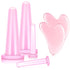 Nuanchu 4 Pieces Facial Cupping Massage Cups & Gua Sha Boards Set, Heart Shape Gua Sha Scraping Board for Face Eyes Neck
