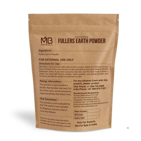 MB Herbals Fullers Earth Powder 100 Gram | Multani Mitti | Bentonite Clay for Face Pack