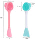 4 Pack Silicone Facial Cleansing Brush, 4 in 1 Double-Ended Exfoliating Wash Scrub Brush for Face Skincare