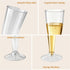 Torchero 4.5 OZ, 100 Count, Placstic Champagne Flutes Disposable, SilverGlitter, Party Supplies for Women's Day