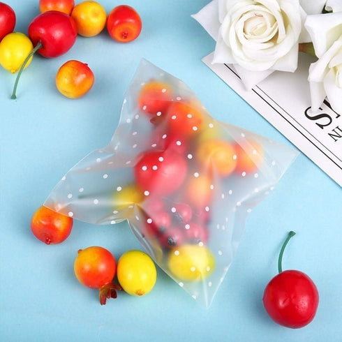 Self Adhesive Cookie Cellophane Treat Bags 5.5x5.5 Inches, 100 Pcs Resealable Plastic Packaging with Thank You Labels