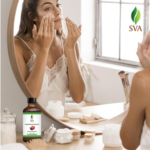 SVA Pomegranate Seed Organic - 4 Fl Oz – 100% Natural Cold Pressed Oil for Face, Skin, Hair Care