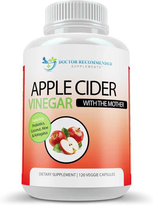 Apple Cider Vinegar Capsules - 120 Veggie Capsules, Organic ACV Supplement with Probiotics