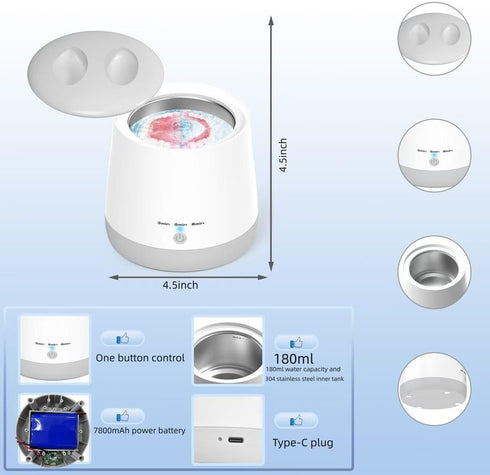 Mottery Ultrasonic Cleaner | Ultrasonic Retainer Cleaner Machine | USB Rechargeable Ultrasonic Machine | Mouth Guard