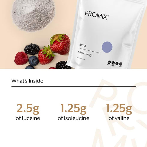 Promix BCAA Post-Workout Energy Powder, Mixed Berry - Plant-Based Amino Acids for Muscle Growth & Recovery